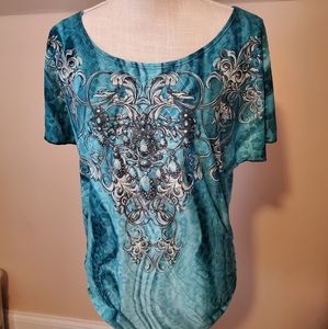 Beautiful Embellished Turquoise Top
